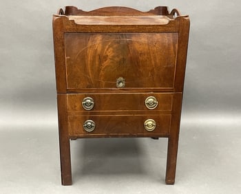 18TH C CHIPPENDALE MAHOGANY STAND & COMMODE