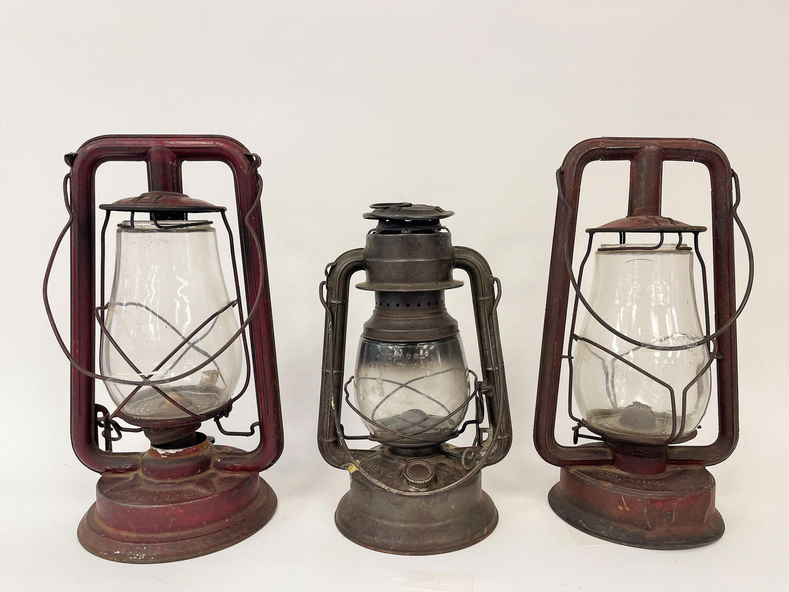 3 OIL LANTERNS: 3 OIL LANTERNS 12" , 13"