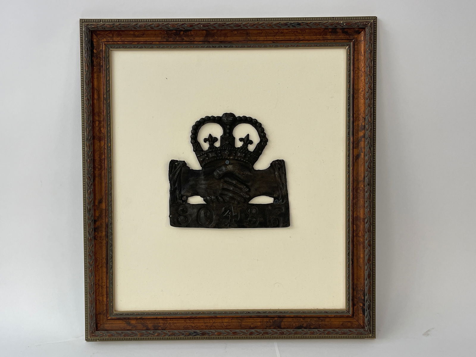 FRAMED FIRE MARK, ORIGINALLY DISPLAYED AT A HOUSE DOOR (1 of 2)
