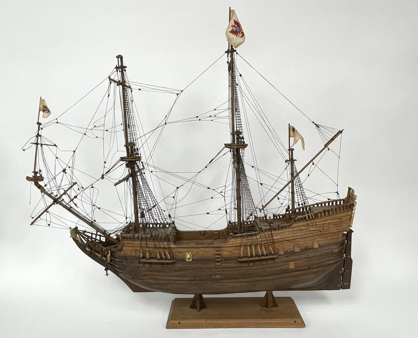 MODEL OF 16TH OF 17TH SAILING WARSHIP: MODEL OF 16TH OF 17TH SAILING WARSHIP IN WONDERFUL SIZE & CONDITION 31" X 30" TALL
