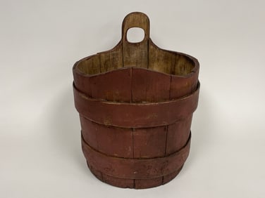 STAVED WOODEN GATHERLING BARREL