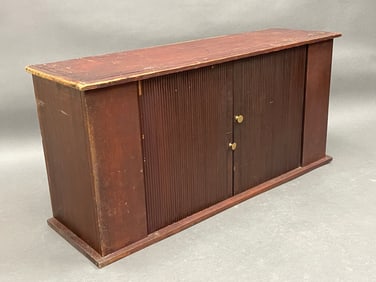 RED PAINTED TAMBOR CABINET