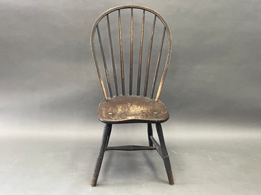 EARLY PAINTED BOW BACK WINDSOR SIDE CHAIRS