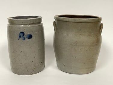 TWO STONEWARE COCKS