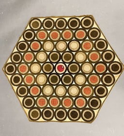 EARLY PRIMITIVE PENNY RUG