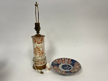 STAFFORDSHIRE LAMP ,IMARI PLATE