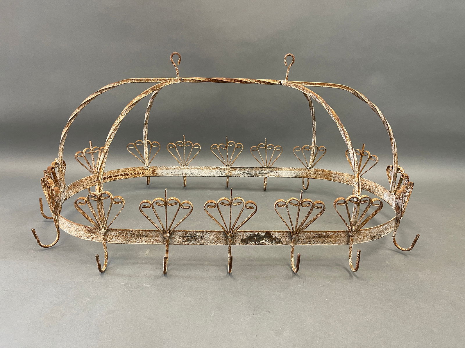 HANGING FRENCH PAINTED POT RACK (1 of 4)