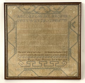 SAMPLER NEEDLEWORK FEB,1817 , ELIZABETH FAHEY
