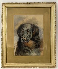 WATERCOLOR PAINTING OF A DOG SIGNED RICE