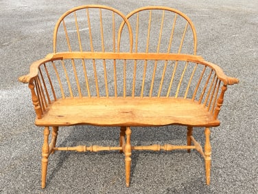DOUBLE BOW BACK SETTEE, SIGNED PATRIDGE