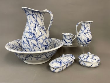 SIX PIECE WASH SET BOWL AND PITCHER