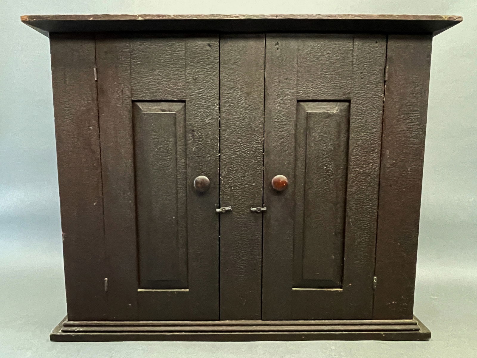 19TH C TWO DOOR RAISED PANEL WALL CUPBOARD (1 of 6)