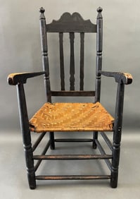 18TH C BANISTER BACK ARMCHAIR