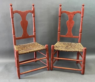 PAIR OF 18TH C QUEEN ANNE SIDE CHAIRS
