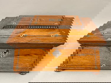 19TH C INLAID VALUABLES BOX