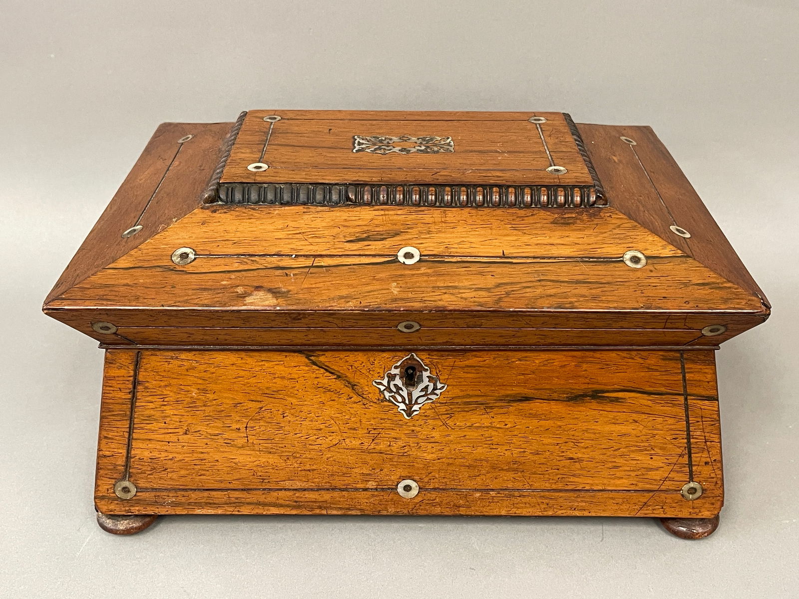19TH C INLAID VALUABLES BOX (1 of 1)