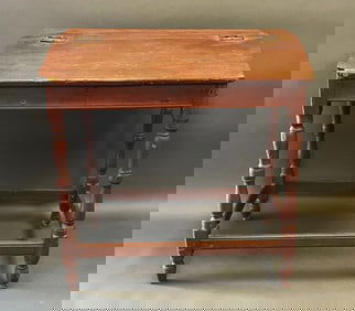 RARE 17THC DESK ON FRAME , MA, ORIGINAL RED PAINT