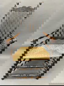 BOLD CT BANNISTER BACK ARMCHAIR IN OLD BLACK PAINT