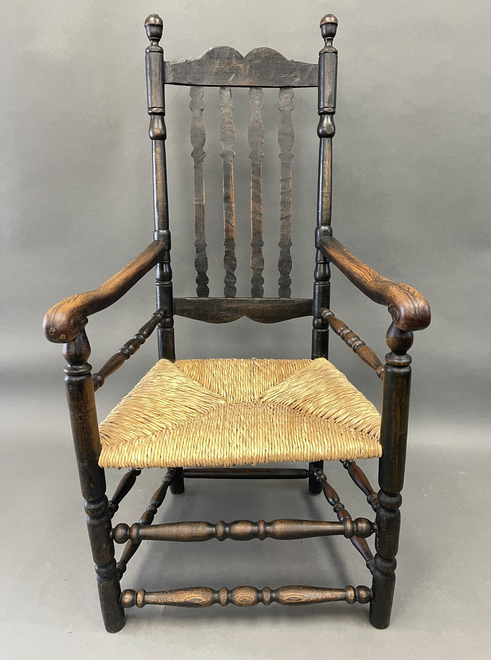 BOLD CT BANNISTER BACK ARMCHAIR IN OLD BLACK PAINT (1 of 4)