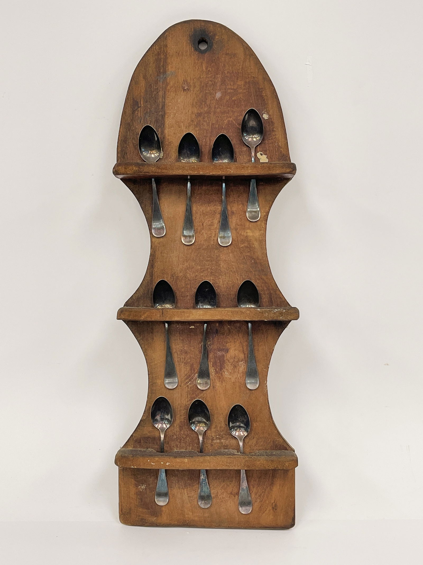 WOODEN SPOON RACK W/ TEASPOONS (1 of 4)