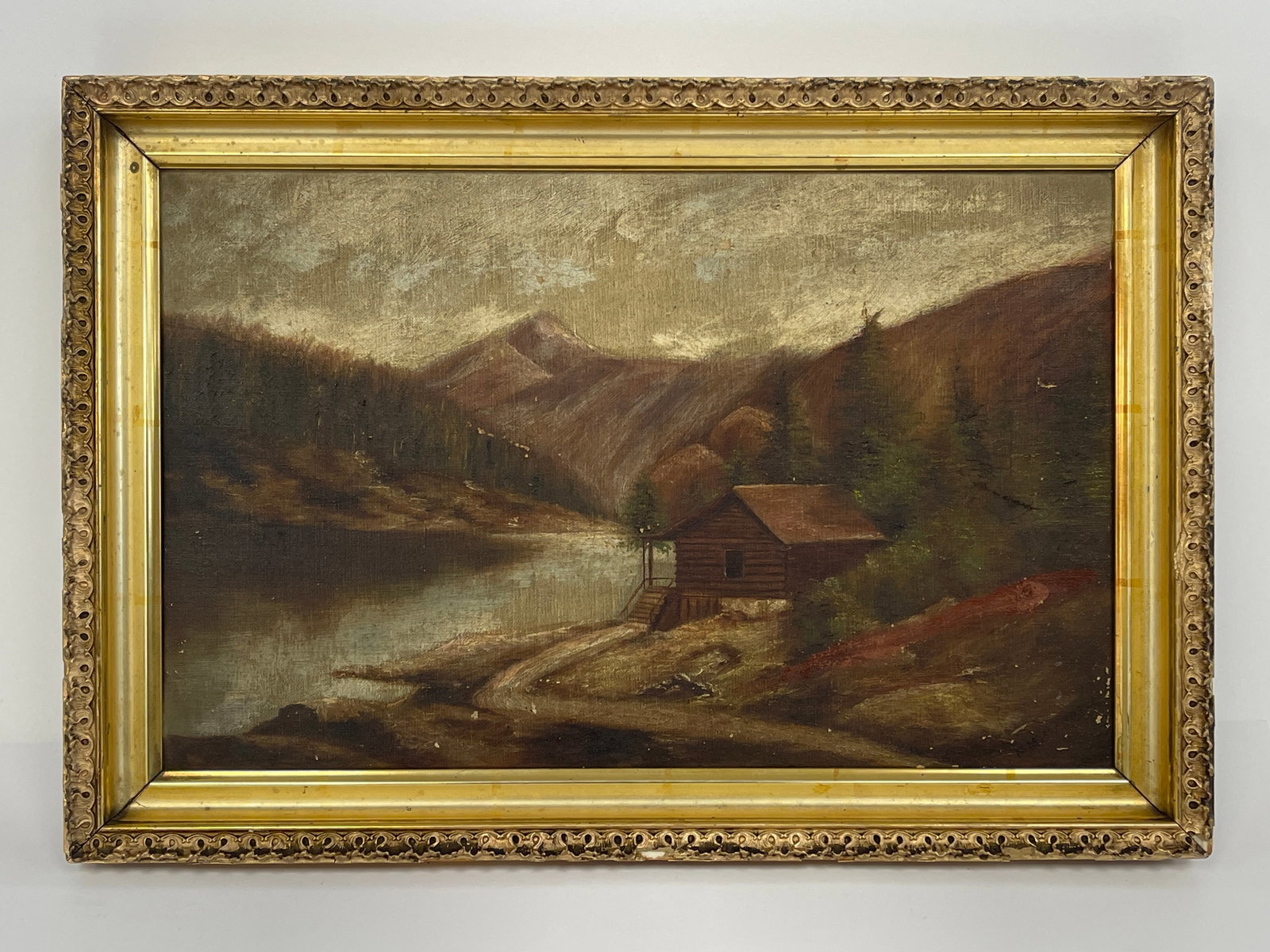 O/C COUNTRY SCENE WITH HOMESTEAD: O/C COUNTRY SCENE WITH HOMESTEAD 15" X 22"