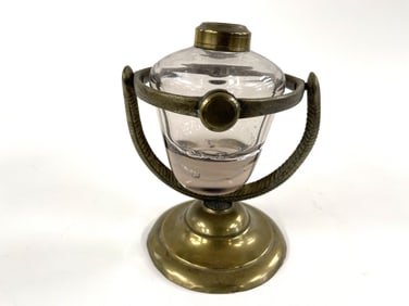 VERY RARE 19TH C GIMBAL LAMP