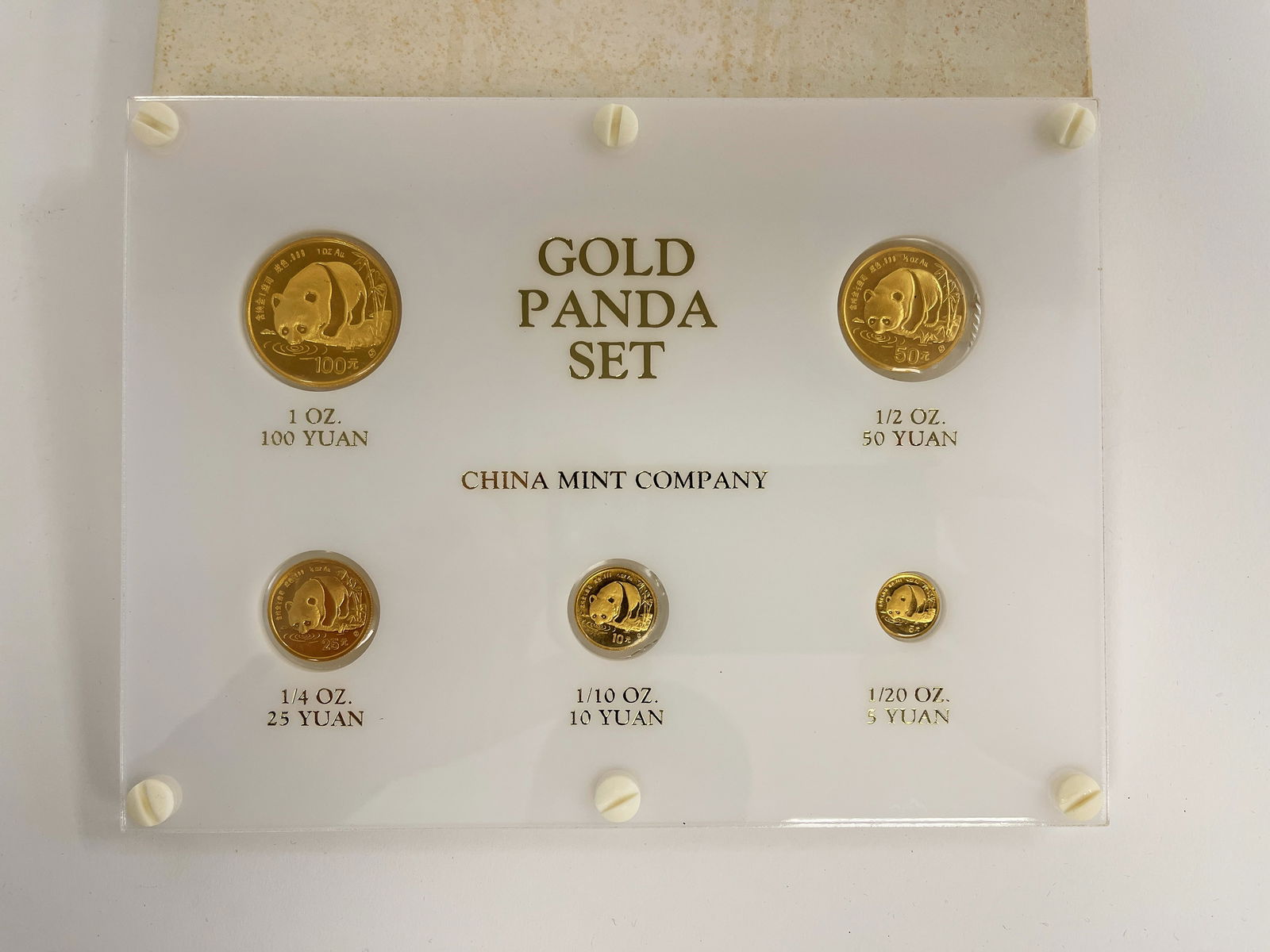 GOLD PANDA SET FINE CHINA MINT COINS (1 of 3)