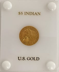 5 DOLLAR US GOLD INDIAN COIN HALF EAGLE 1914