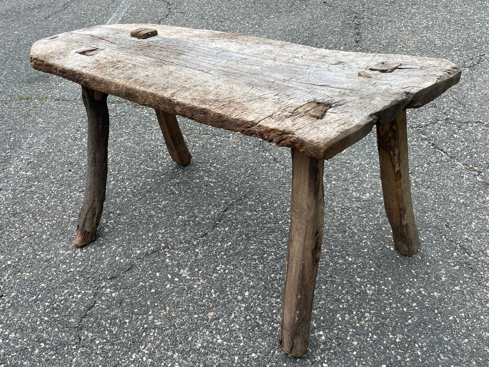 EARLY 17TH C SLAB TABLE ; NEW HAMPSHIRE: EARLY 17TH C SLAB TABLE ; NEW HAMPSHIRE 49" X 22" X 23"T