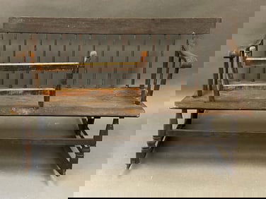 19th C. PAINTED MAMMY’S BENCH