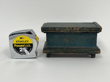 RARE MINIATURE BLUE BLANKET CHEST