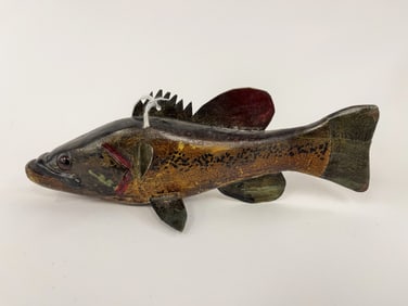 FOLK ART PAINTED FISH DECOY