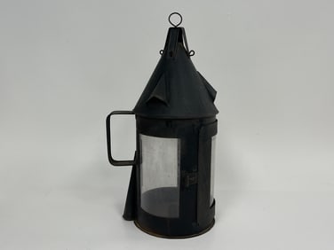 19TH C TIN LANTERN IN OLD SURFACE