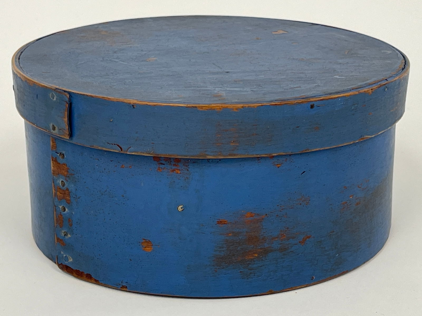19TH C PANTRY BOX IN OLD BLUE PAINT (1 of 4)