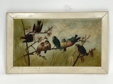 PORTRAIT OF A BIRDS O/C PAINTING