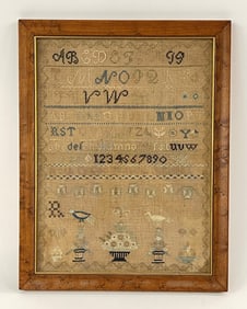 EARLY NEEDLEWORK SAMPLER BY RUTH CRANE BRITTON