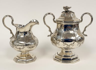 SILVER PLATED SUGAR AND CREAMER