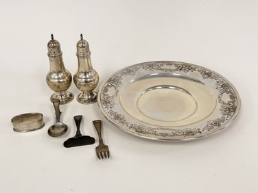 MISC STERLING SILVER ITEMS 464 GRAMS