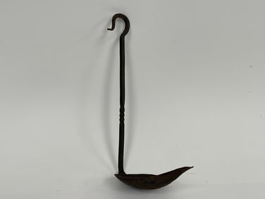 SINGLE CRUISIE FORGED IRON BETTY LAMP