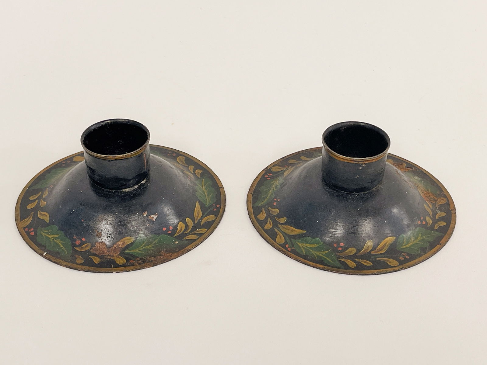 PAIR DECORATED CANDLESTICKS (1 of 4)