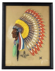 ORIGINAL PASTEL PORTRAIT FROM CHIEF SPLIT CLOUD