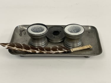 PEWTER INKWELL 18TH C