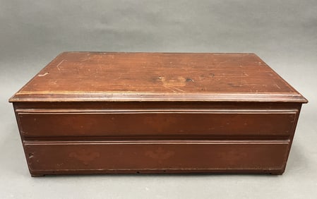 RED PAINTED BLANKET CHEST