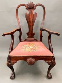 QUEEN ANNE STYLE ARMCHAIR