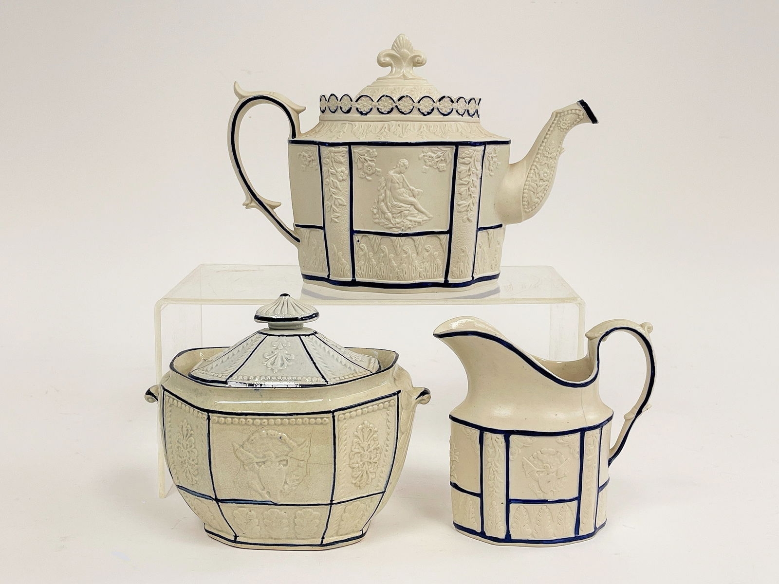 3 PIECE CASTLEFORD TYPE POTTERY TEA WARES (1 of 8)