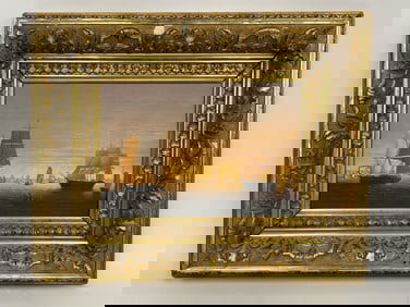 BRIAN COOLE OIL PAINTING OF BOSTON HARBOR SIGNED LR