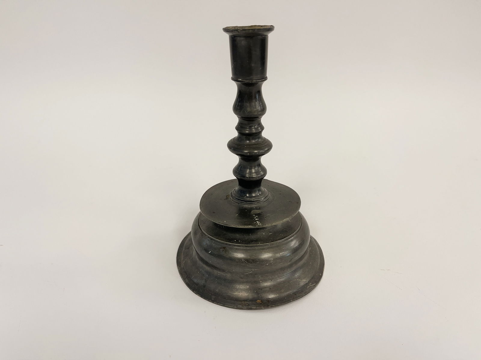 18TH C PEWTER CANDLESTICK (1 of 3)