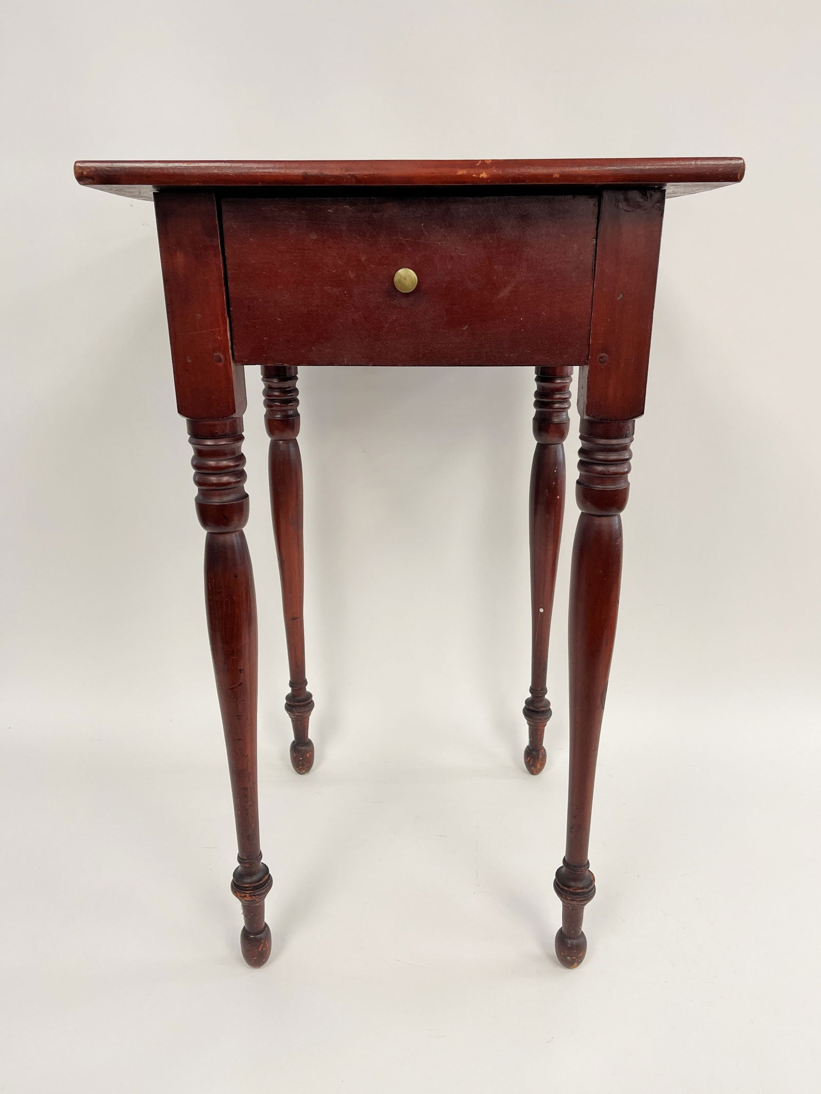 ONE DRAWER STAND 19TH C RED PAINTED SURFACE (1 of 6)