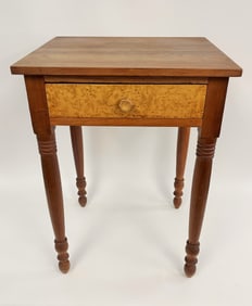 ONE DRAWER STAND BIRDSEYE MAPLE 19TH C