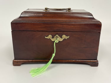 19TH C THREE COMPARTMENT TEA CADDY